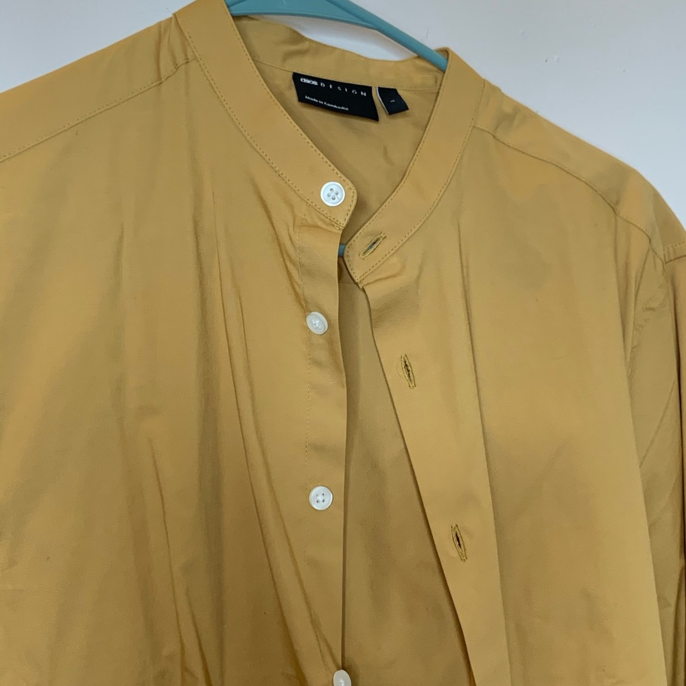 ASOS Yellow Button Down Shirt Size S - Picture 3 of 4